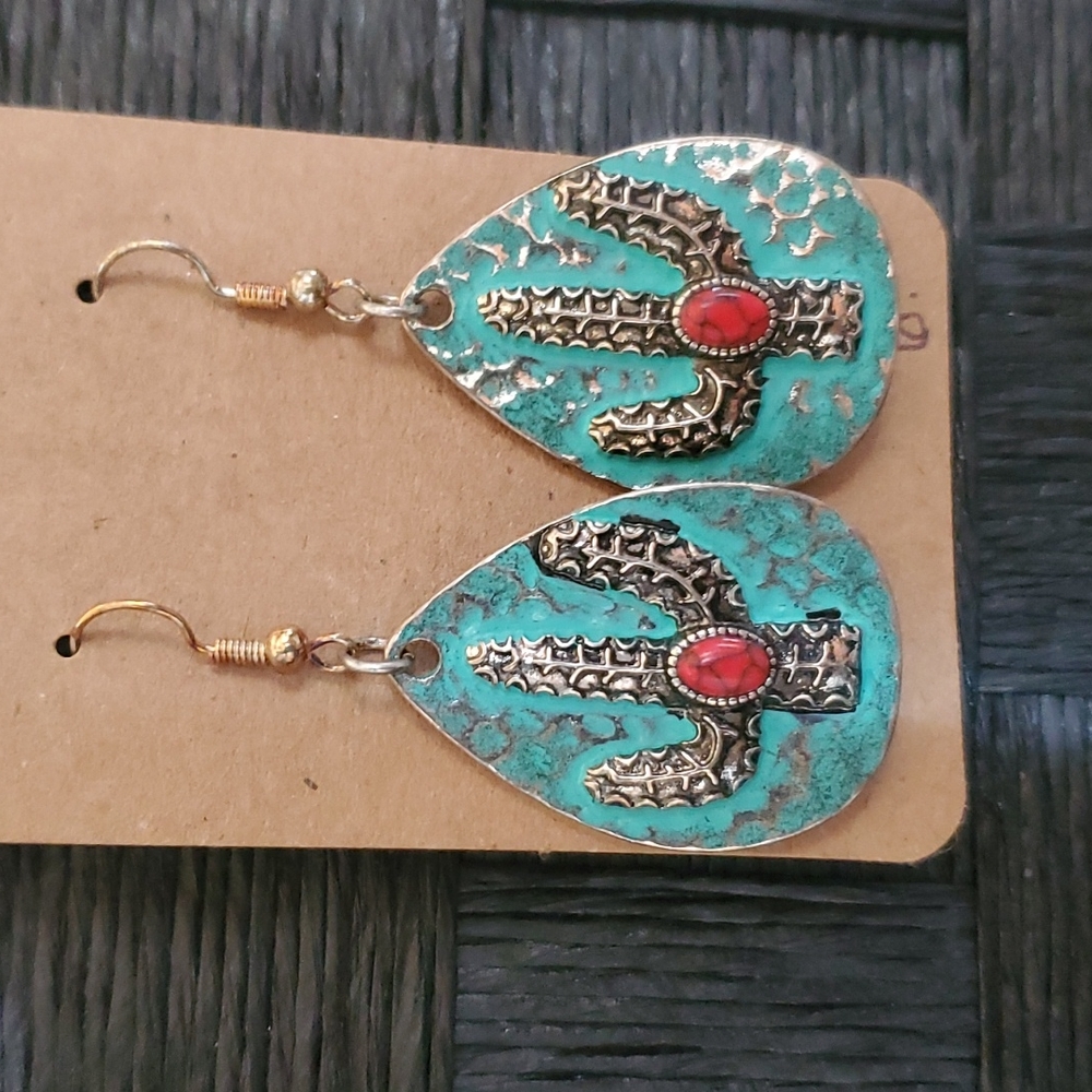 Western cactus earrings